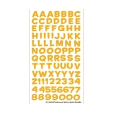 Naklejki Metaliczny ¿ó³ty alfabet