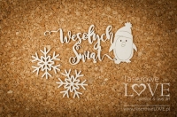 Napis Wesoych wit z Pingwinem- Winter Fun