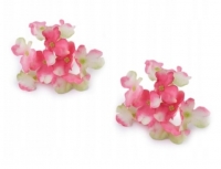 Kwiaty materia�owe hortensji bia�o r�owe 9szt.