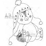 Stemple gumowe ID-597 "witeczny pingwinek"